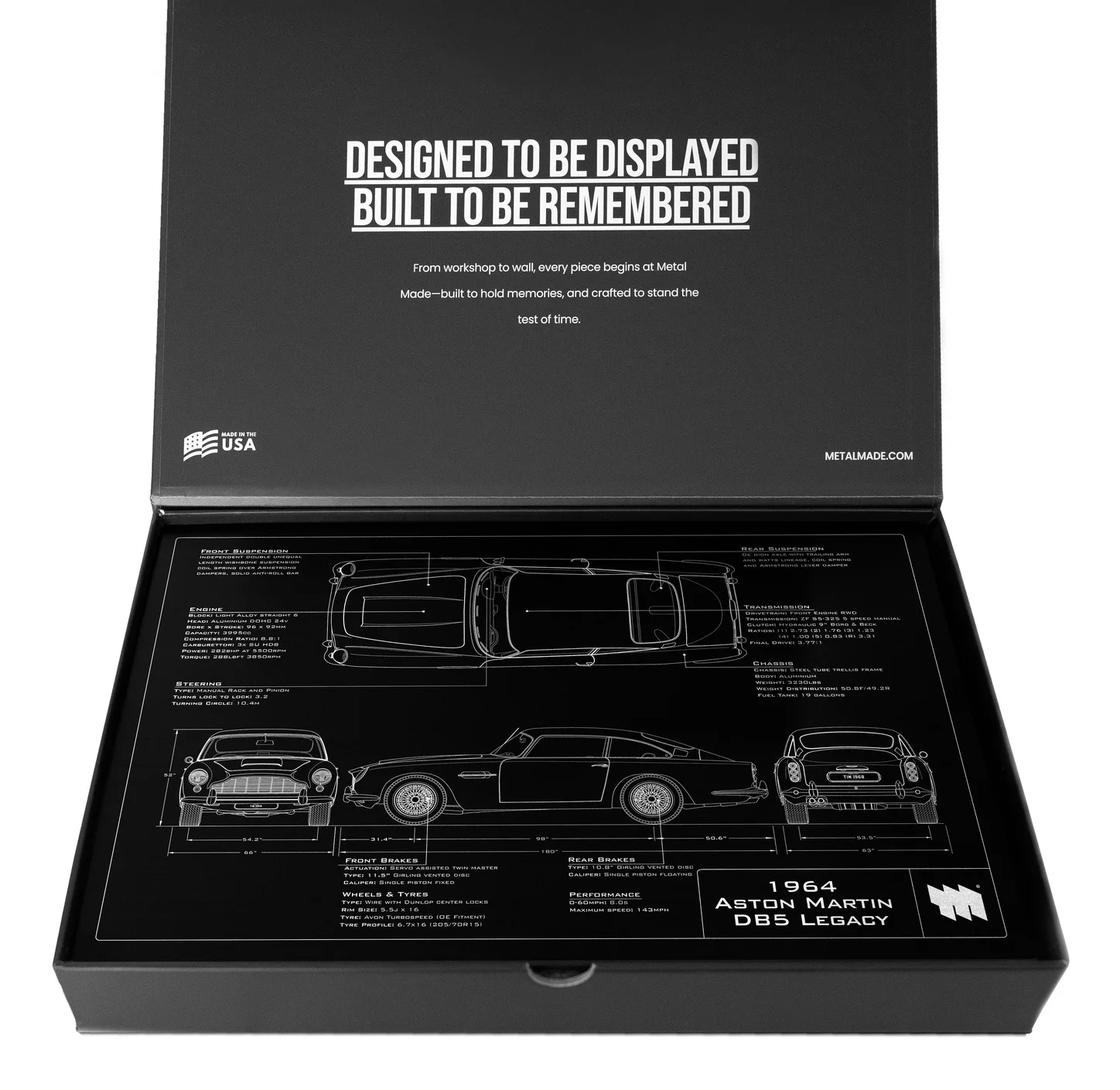 1964 Aston Martin DB5 Legacy, in the metal made gift box, landscape plate