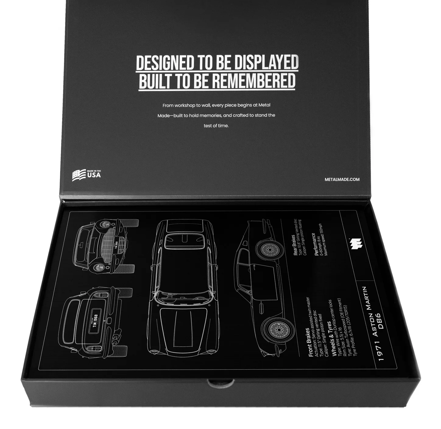 1971 Aston Martin DB6, in the metal made gift box, portrait plate