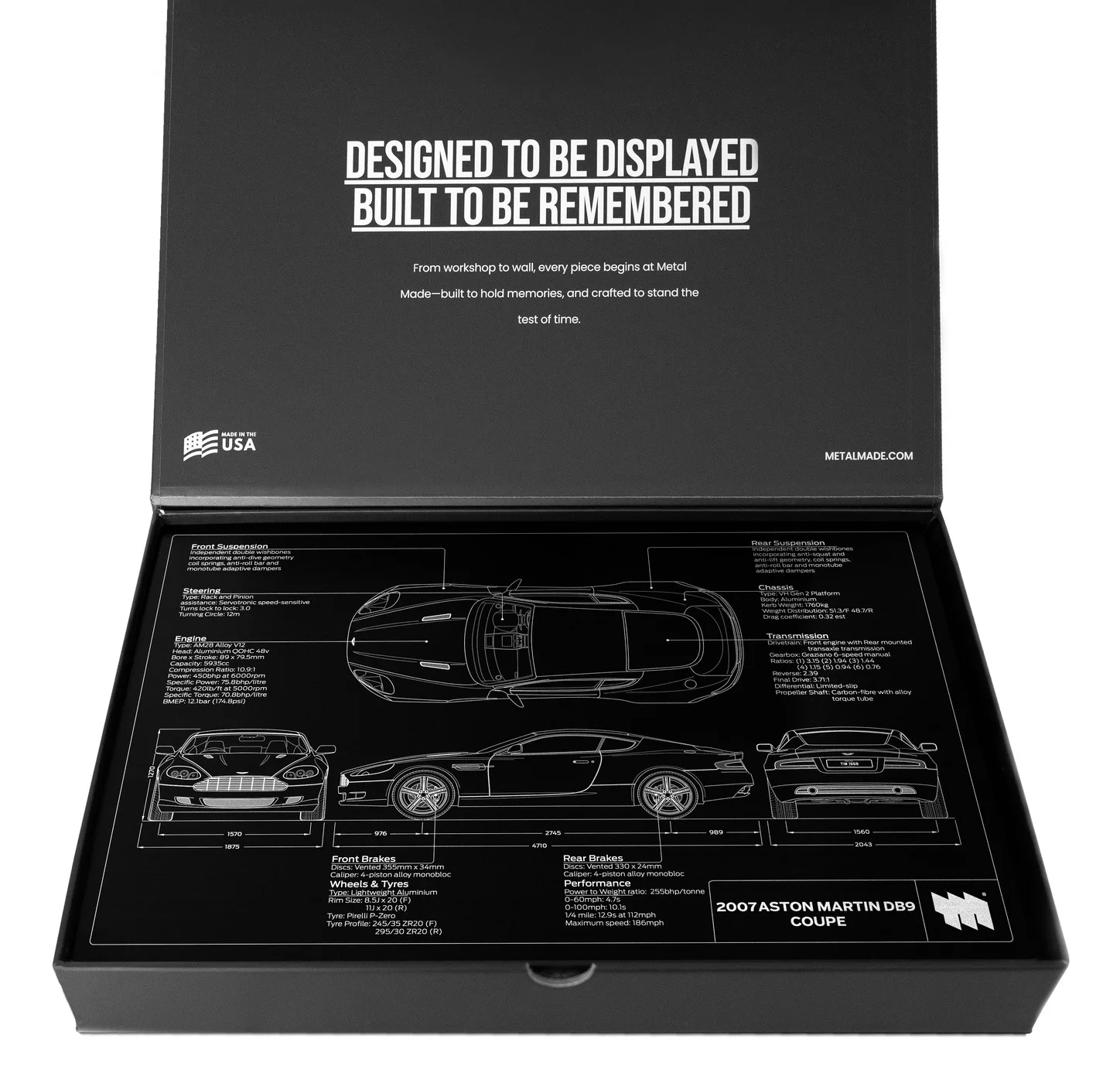 2007 Aston Martin DB9 Coupe, in the metal made gift box, landscape plate