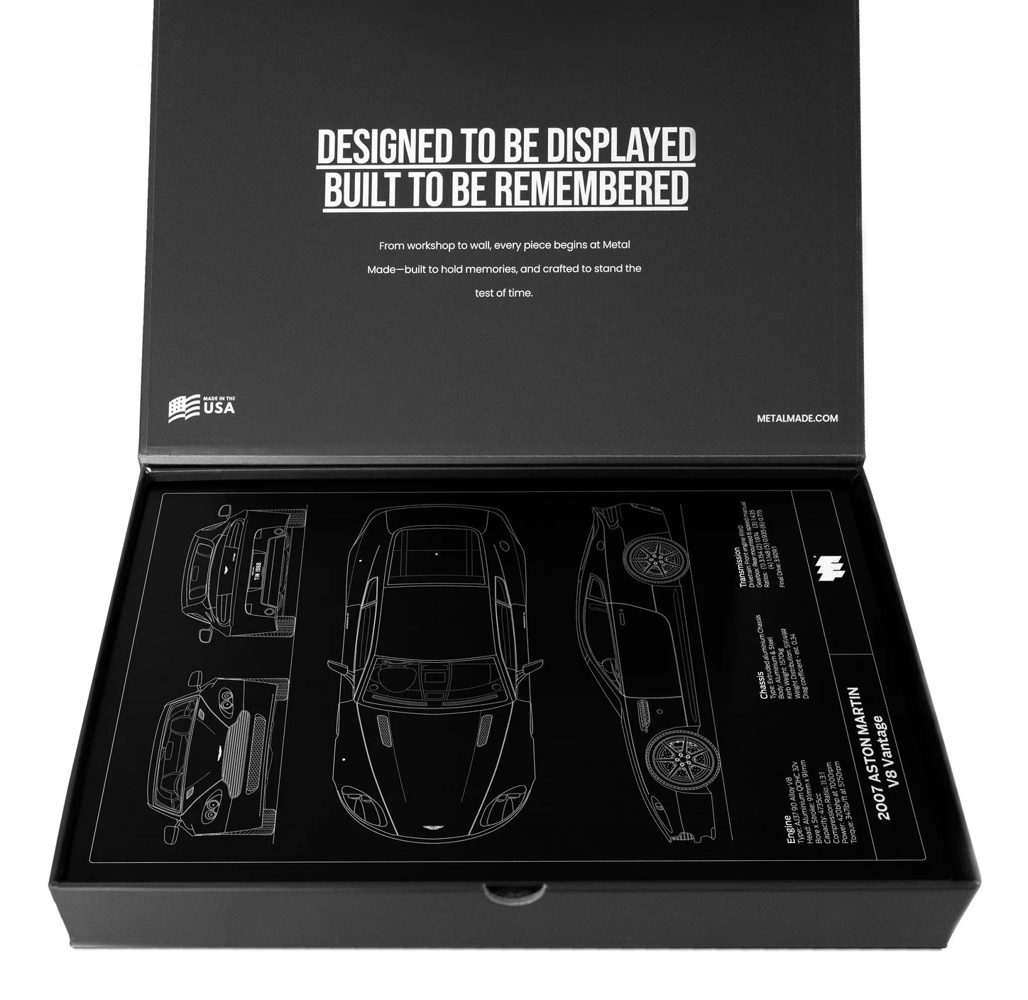 2007 Aston Martin V8 Vantage, in the metal made gift box, portrait plate