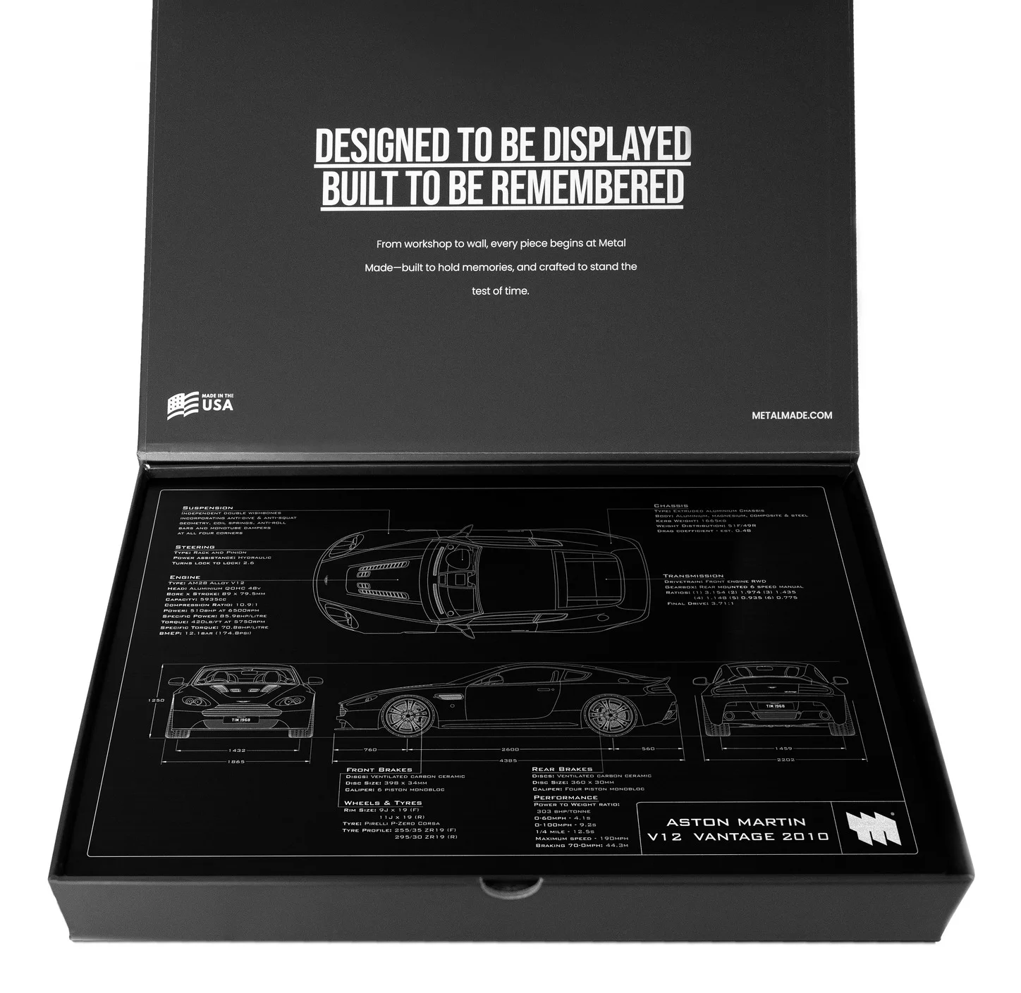 2010 Aston Martin V12 Vantage, in the metal made gift box, landscape plate