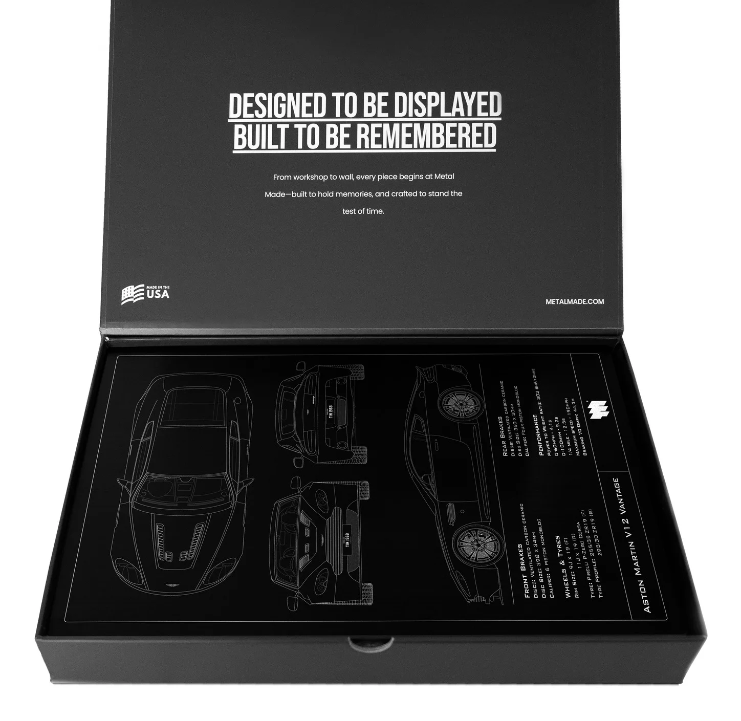 2010 Aston Martin V12 Vantage, in the metal made gift box, portrait plate