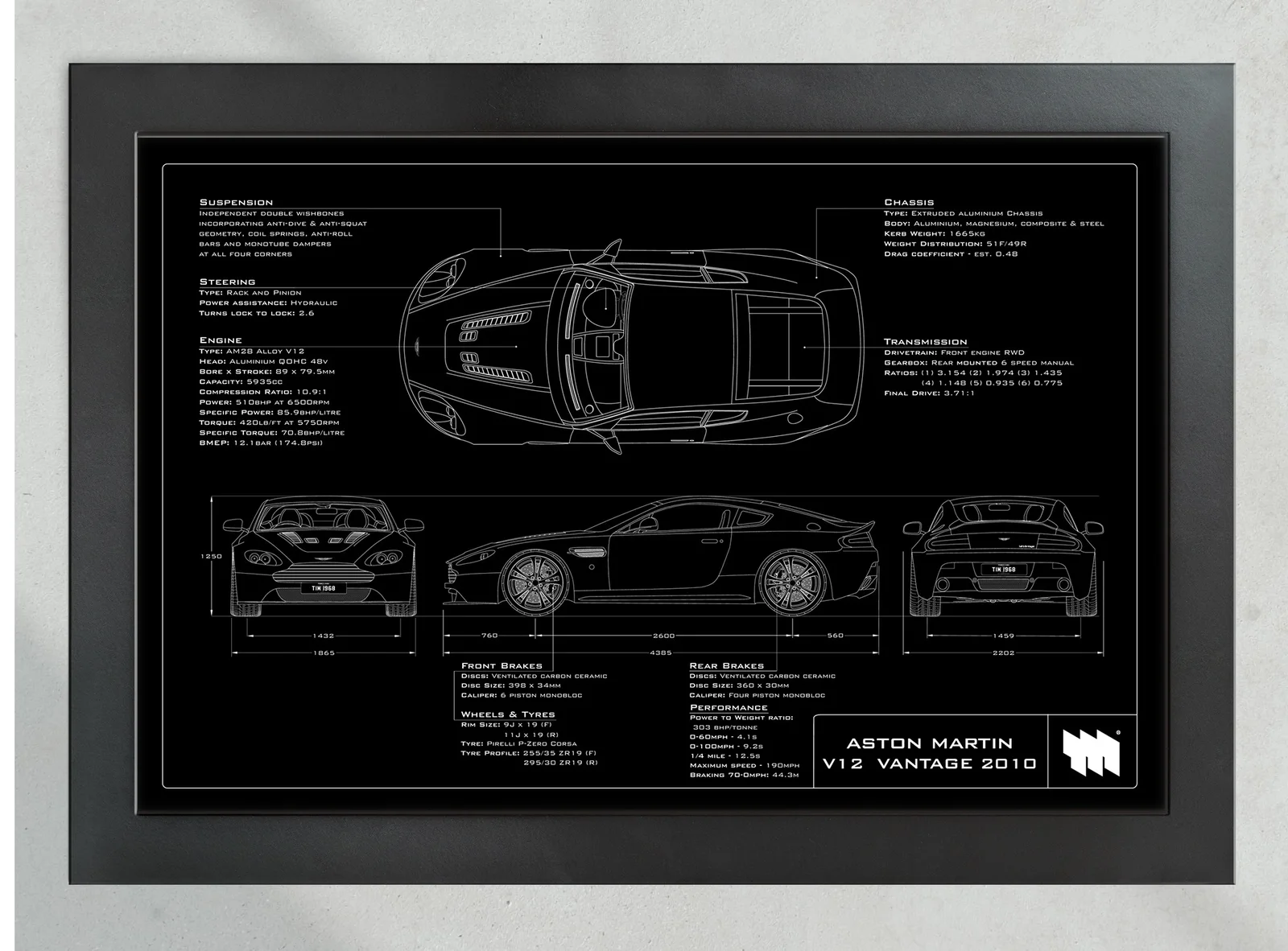 2010 Aston Martin V12 Vantage, in the collector's frame, landscape