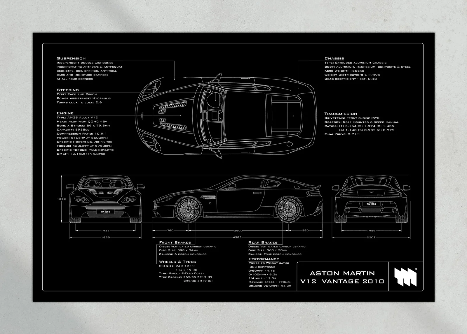 2010 Aston Martin V12 Vantage, the print, landscape