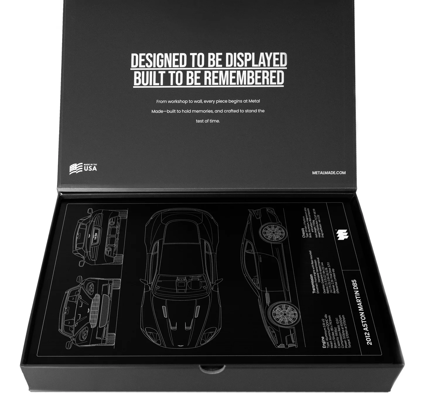 2012 Aston Martin DBS, in the metal made gift box, portrait plate