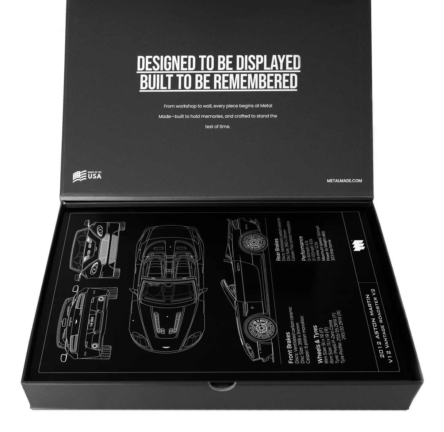 2012 Aston Martin V12 Vantage Roadster V2, in the metal made gift box, portrait plate