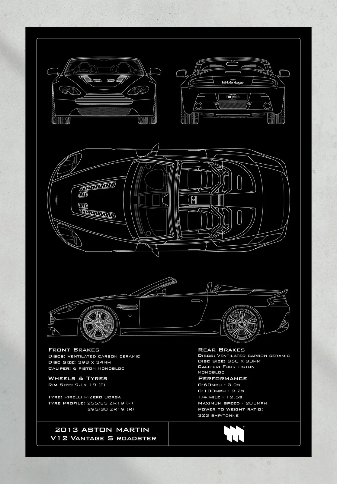 2013 Aston Martin V12 Vantage S Roadster, the print, portrait