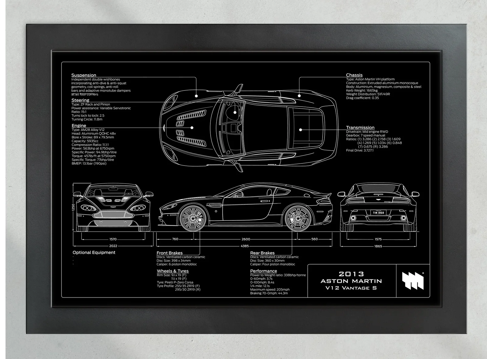 2013 Aston Martin V12 Vantage S, in the collector's frame, landscape