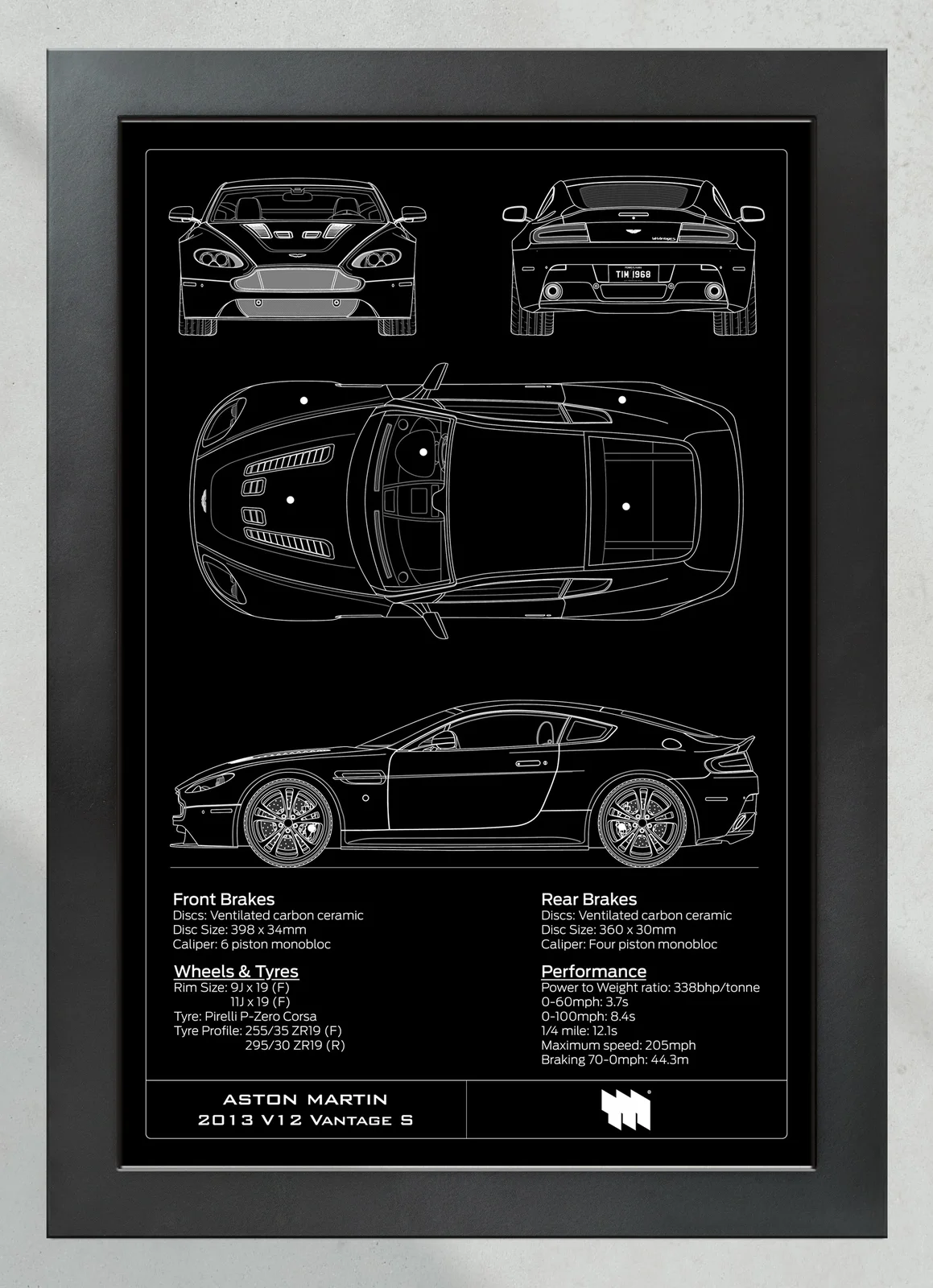 2013 Aston Martin V12 Vantage S, in the collector's frame, portrait
