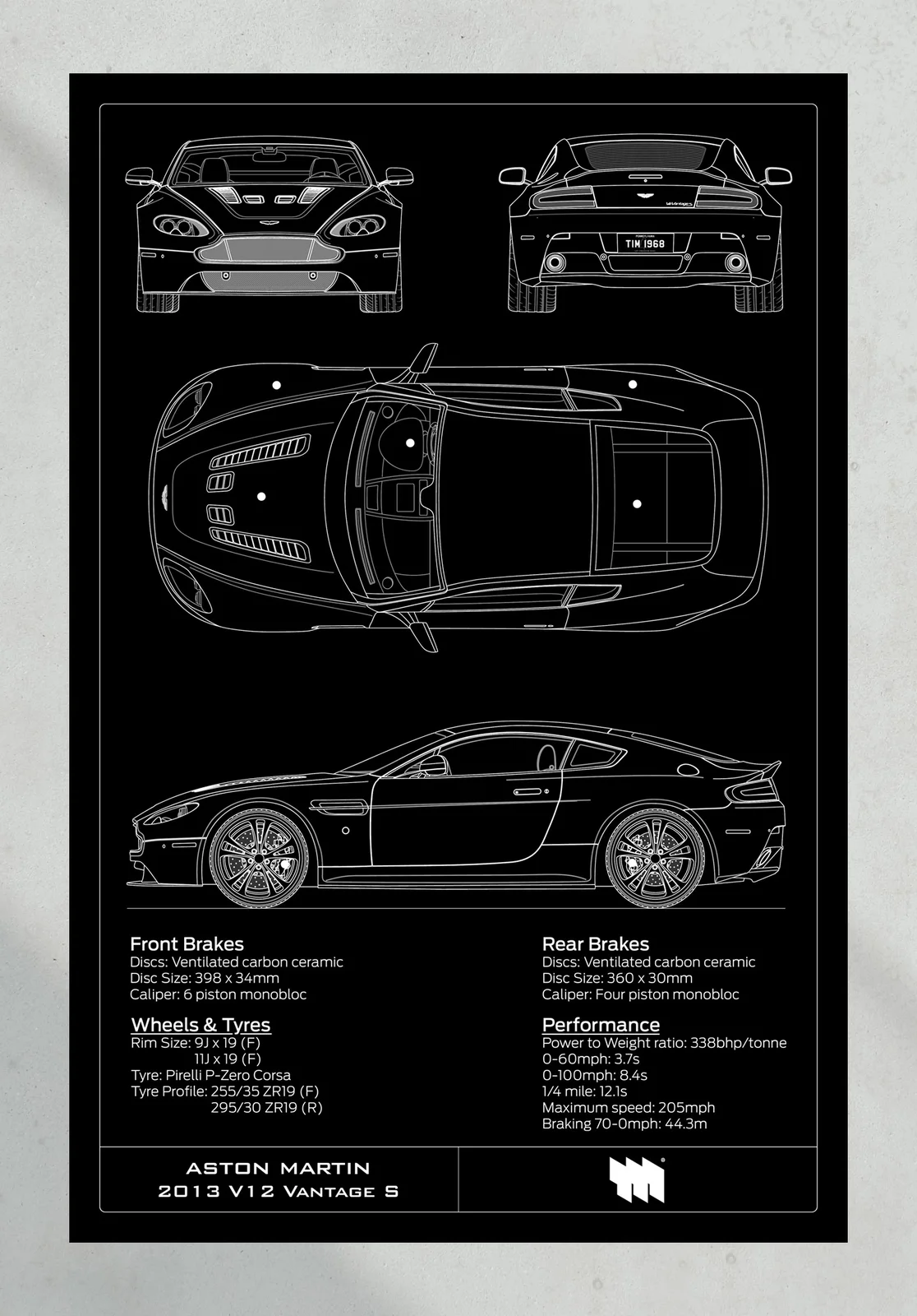 2013 Aston Martin V12 Vantage S, the print, portrait