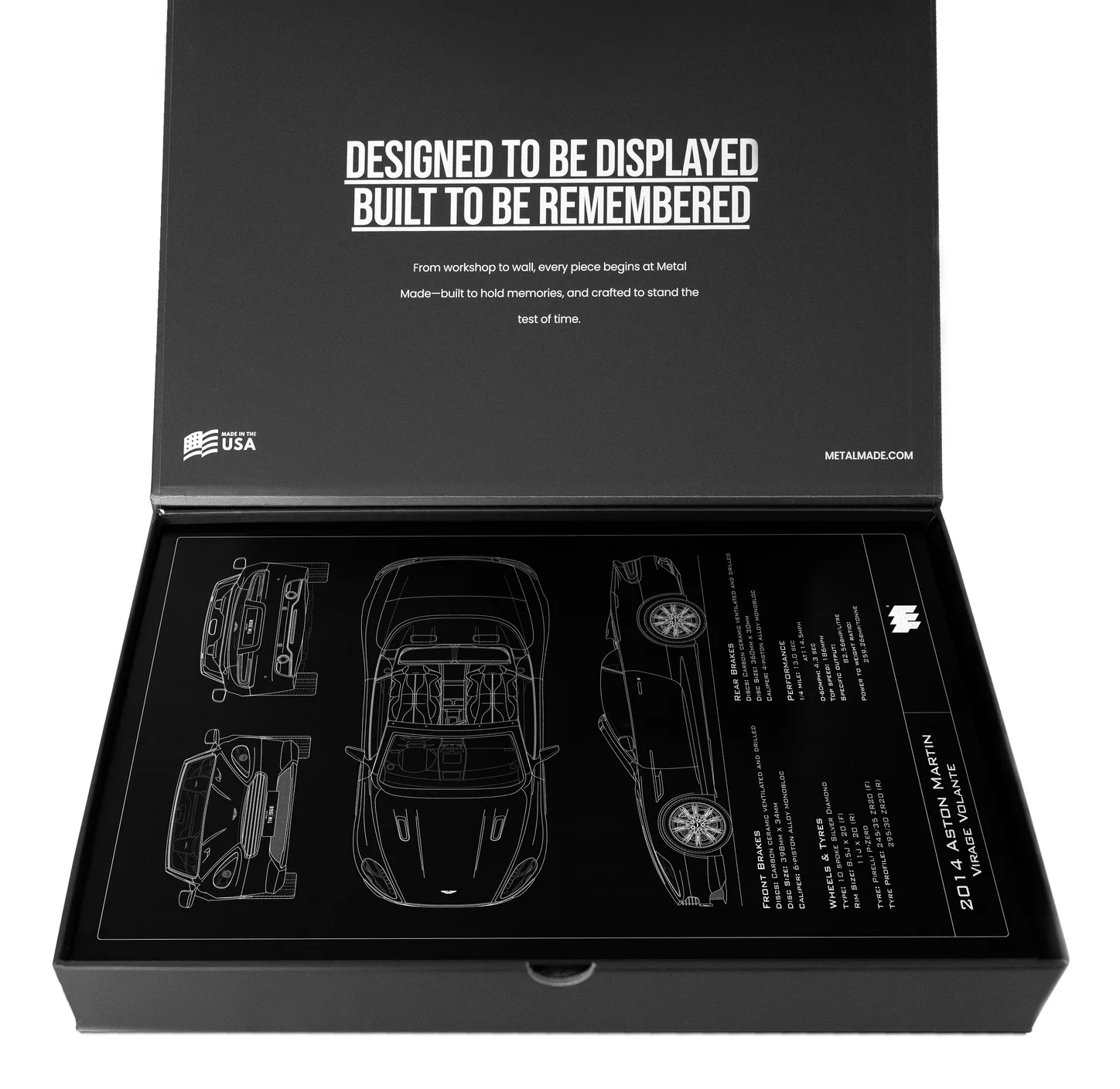2014 Aston Martin Virage Volante, in the metal made gift box, portrait plate
