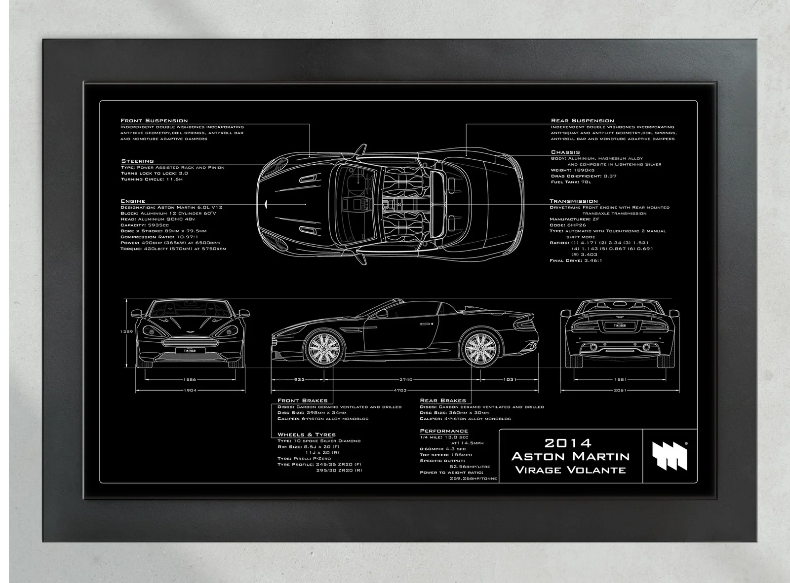 2014 Aston Martin Virage Volante, in the collector's frame, landscape