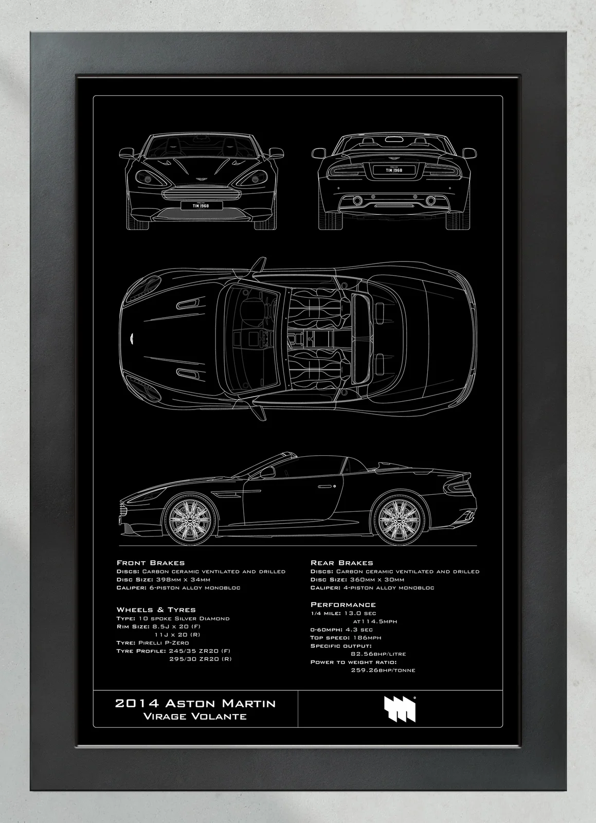 2014 Aston Martin Virage Volante, in the collector's frame, portrait