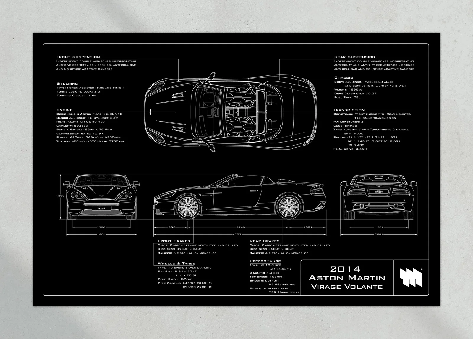 2014 Aston Martin Virage Volante, the print, landscape