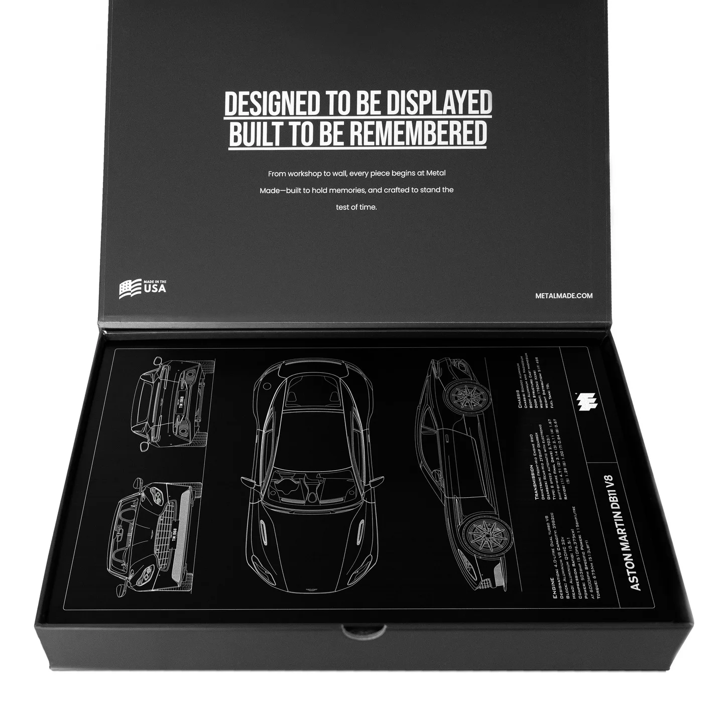 2018 Aston Martin DB11 V8, in the metal made gift box, portrait plate