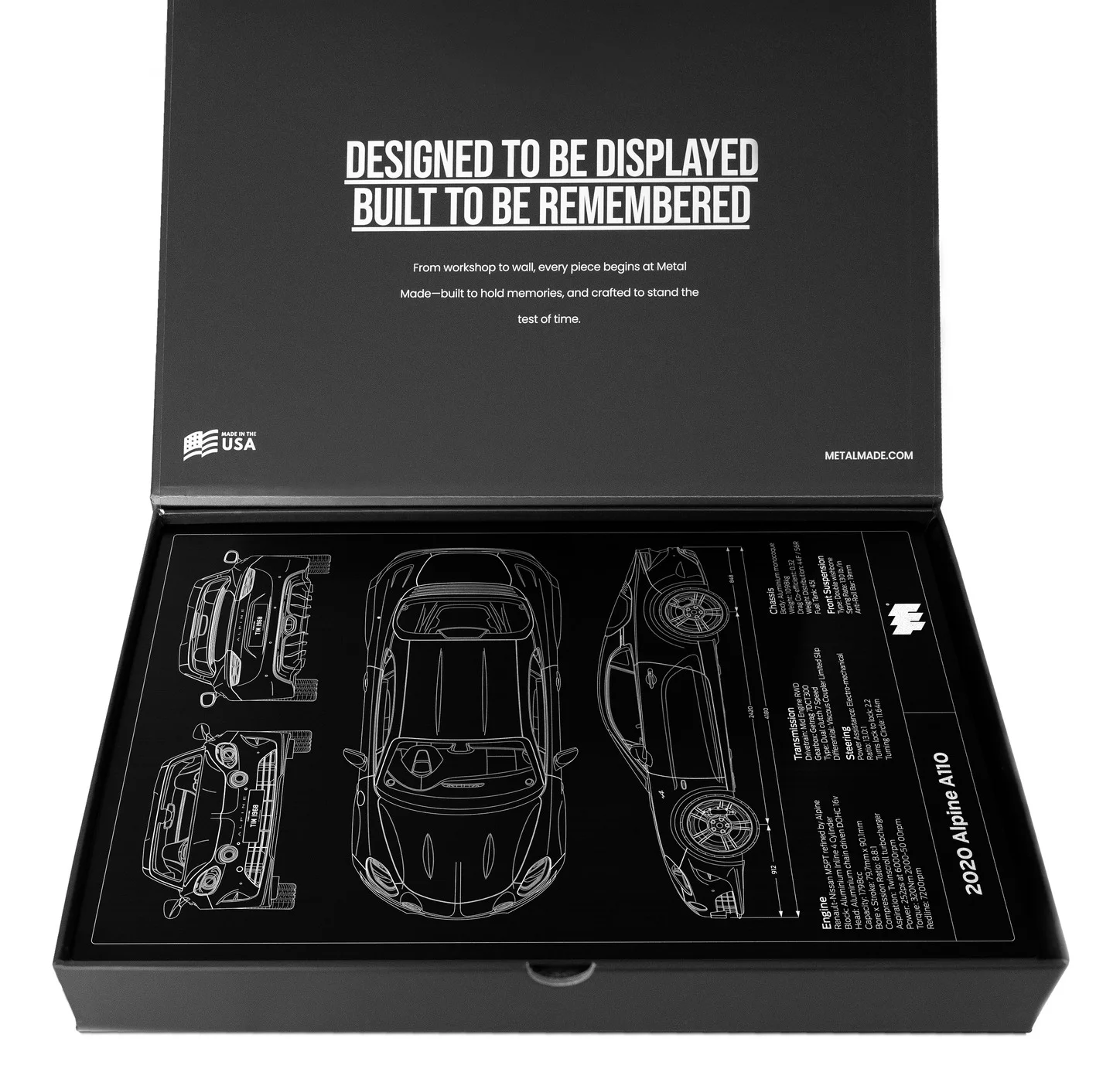 2020 Alpine A110, in the metal made gift box, portrait plate