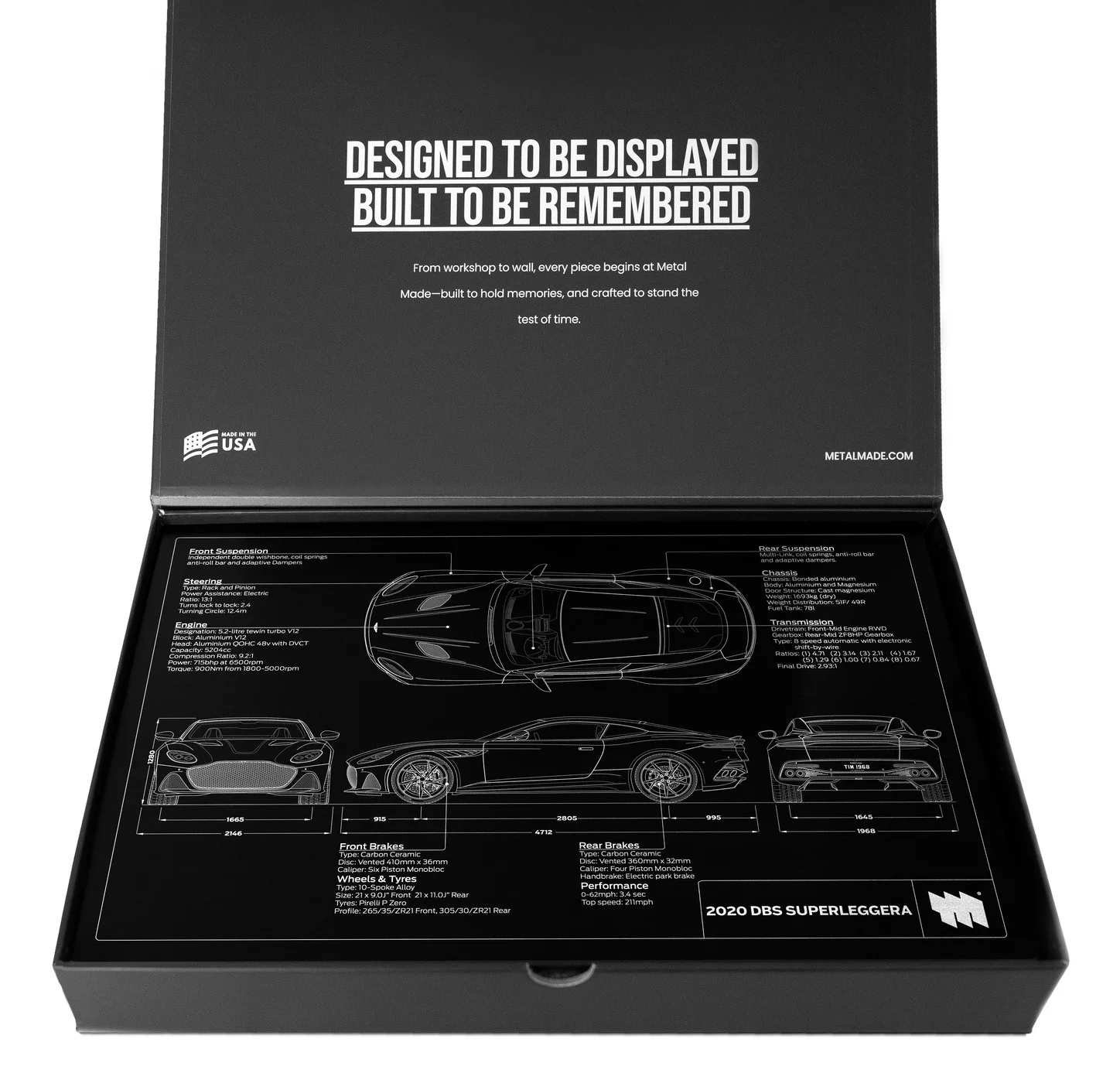 2020 DBS Superleggera, in the metal made gift box, landscape plate