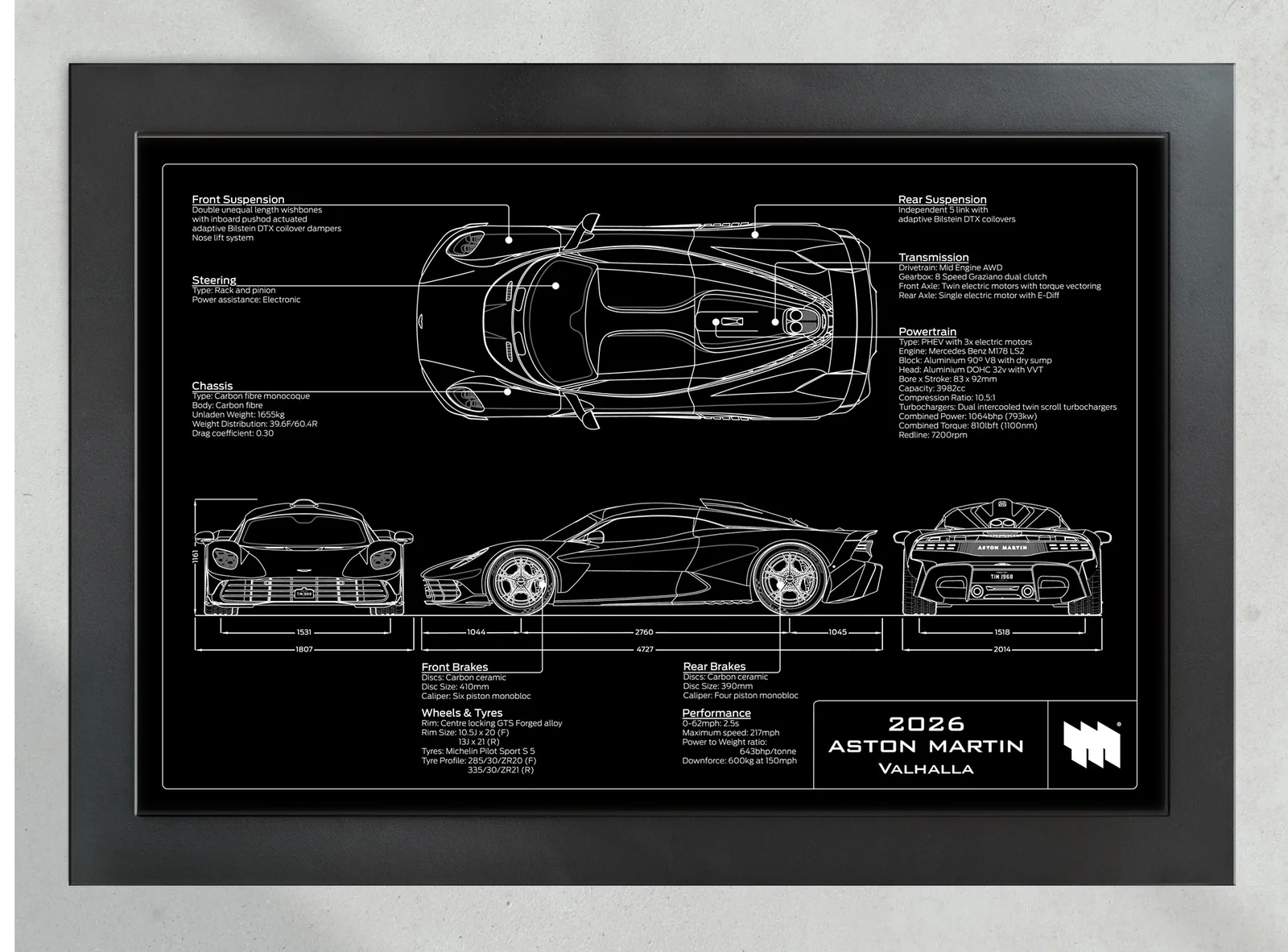 2026 Aston Martin Valhalla, in the collector's frame, landscape