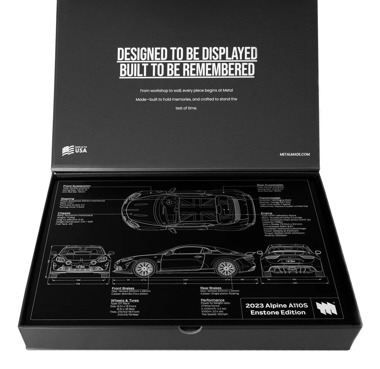 Alpine A110S Enstone, in the metal made gift box, landscape plate