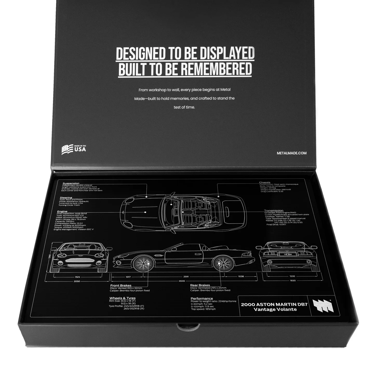 Aston Martin DB7 Volante, in the metal made gift box, landscape plate