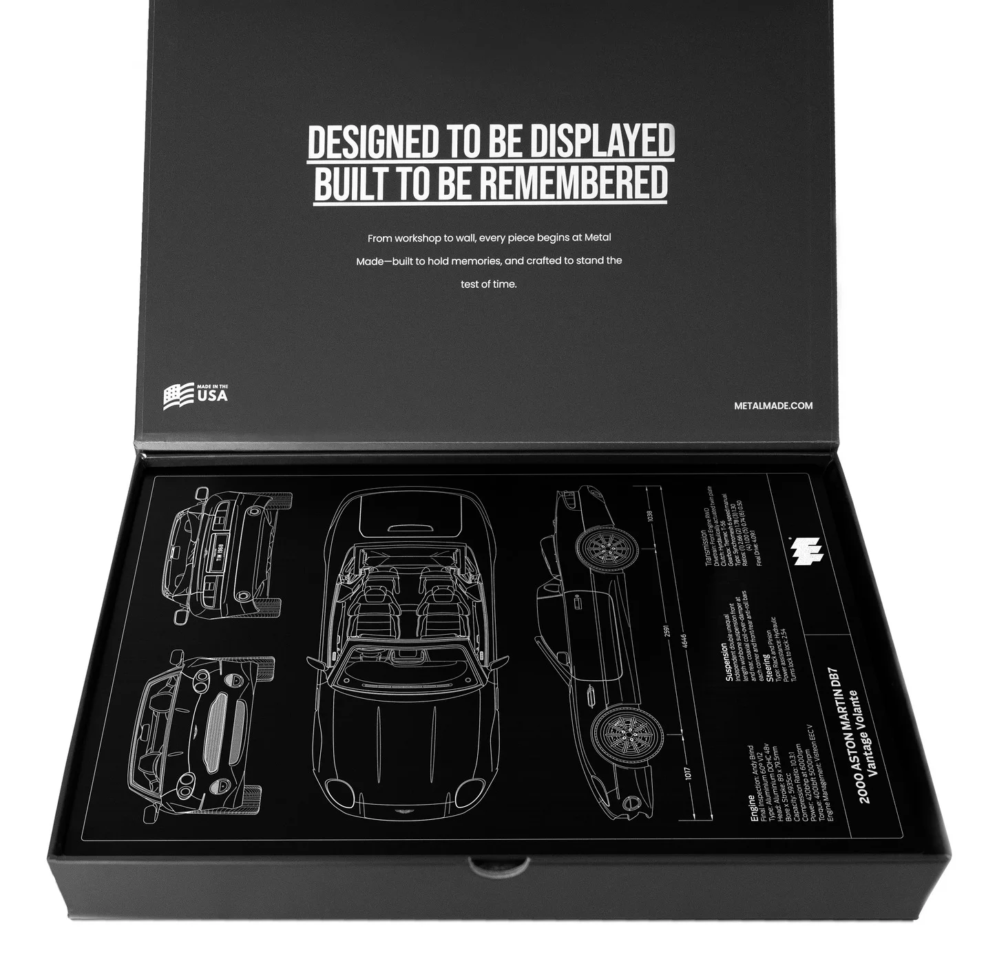Aston Martin DB7 Volante, in the metal made gift box, portrait plate